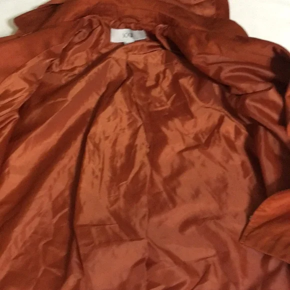Ladies burnt orange light weight z size 2 pea coat hooded. - Picture 4 of 8